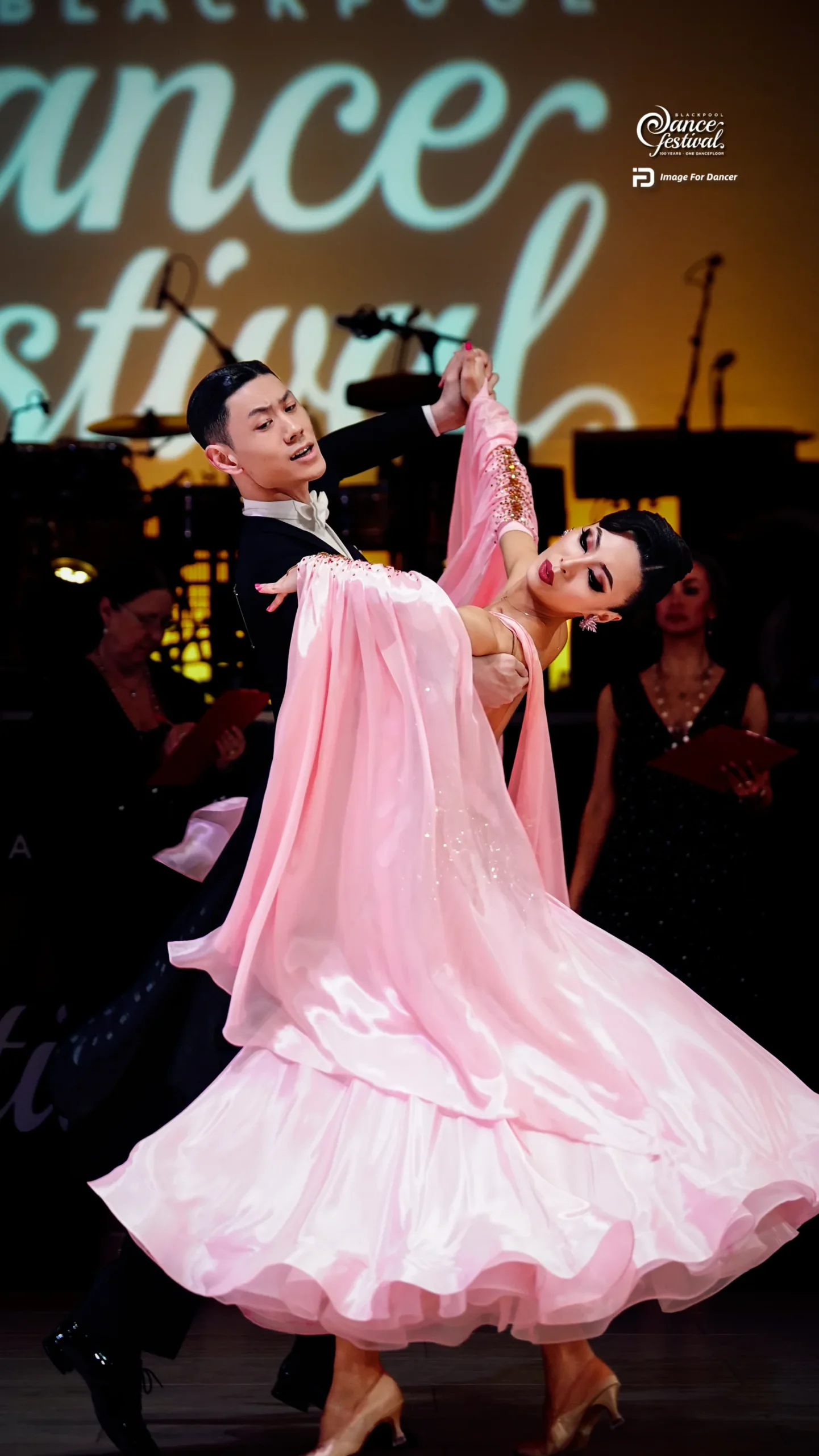 Latin dancer in pink at Blackpool 2026